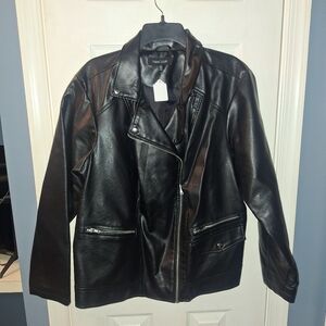 New Look Black Faux Leather Jacket**